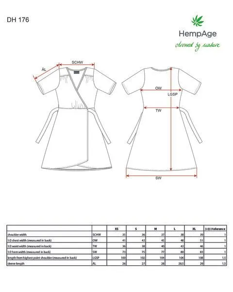 HempAge HempAge Wickelkleid Hanf/Biobaumwolle, Emerald (grün), – Produktbild 3 von 4