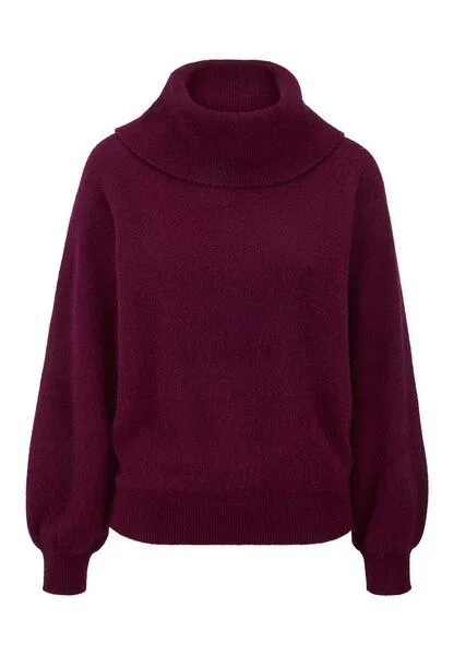 hessnatur hessnatur Strick-Pullover Relaxed aus Cashmere mit Recyclinganteil, Bordeaux, – Produktbild 3 von 4