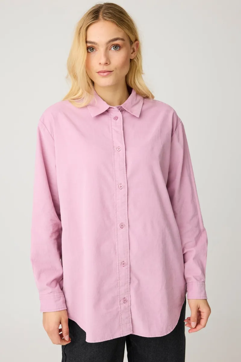 KnowledgeCotton Apparel KnowledgeCotton Apparel Damen vegan Hemd Vega Relaxed Cord Orchid Haze, Rosa, – Produktbild 2 von 2