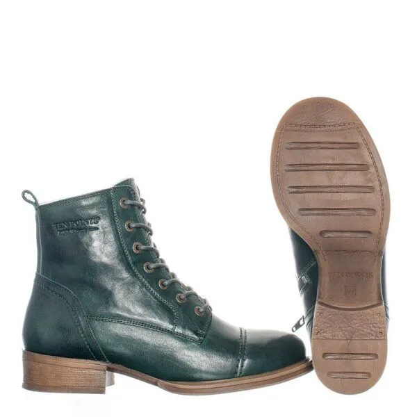 Ten Points Ten Points gefütterte Schnürstiefel, Pandora Boots, vegetabil gegerbtes Leder, Grün, – Produktbild 2 von 3
