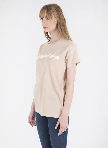 ORGANICATION ORGANICATION T-Shirt aus Bio-Baumwolle mit Print, Natur(birch), – Produktbild 3 von 4