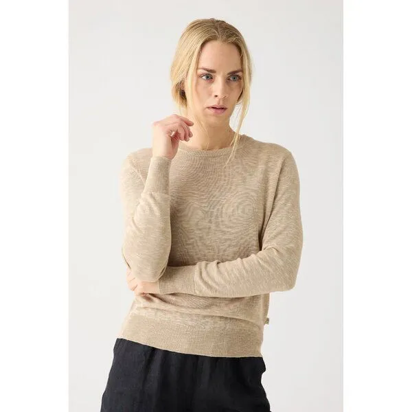 KnowledgeCotton Apparel KnowledgeCotton Apparel Crew-Neck-Pullover aus Tencel Damen, Beige (light) feather (gray), – Produktbild 1 von 4