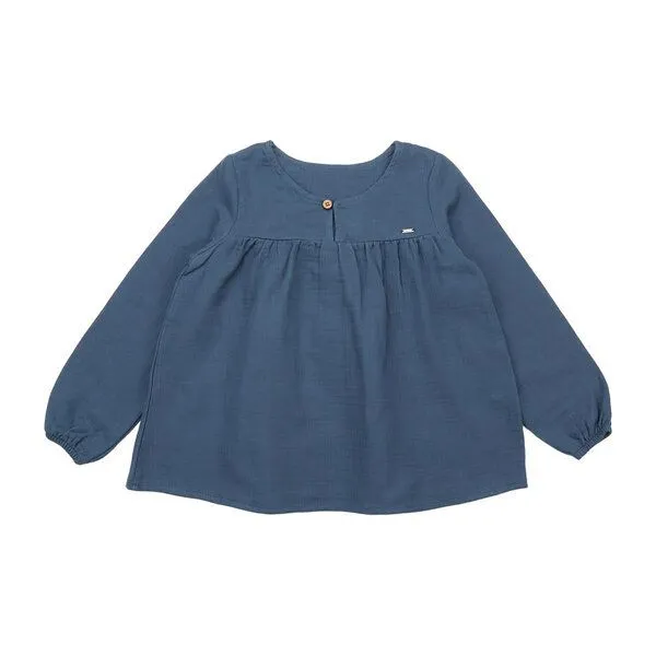 Walkiddy Walkiddy Muslin Navy Bio-Baumwolle Bluse - Marineblau Nachhaltig & GOTS-Zertifiziert, Blau, – Produktbild 1 von 3