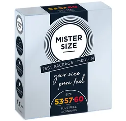 MISTER SIZE Kondome Anprobierpackung MEDIUM (53-57-60) 3 Größen zum Testen, Packung mit, 3 St., Maßkondome, vegan, extra dünn & extra fein, das passende Kondom in Ihrer Größe – Produktbild 1 von 1