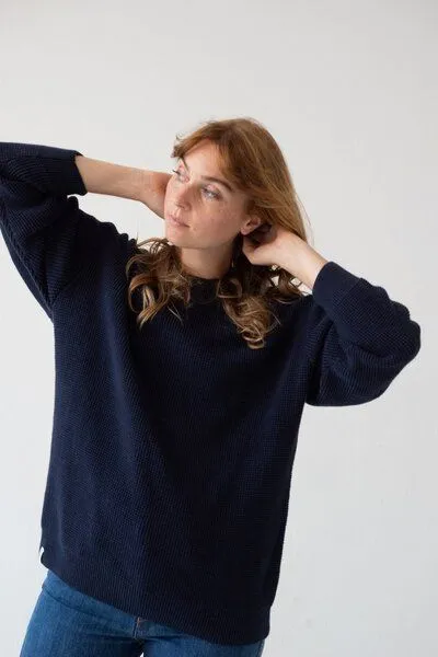 TIRALAHILACHA TIRALAHILACHA Unisex Tam Sweater Organic Cotton, Blau, – Produktbild 2 von 4