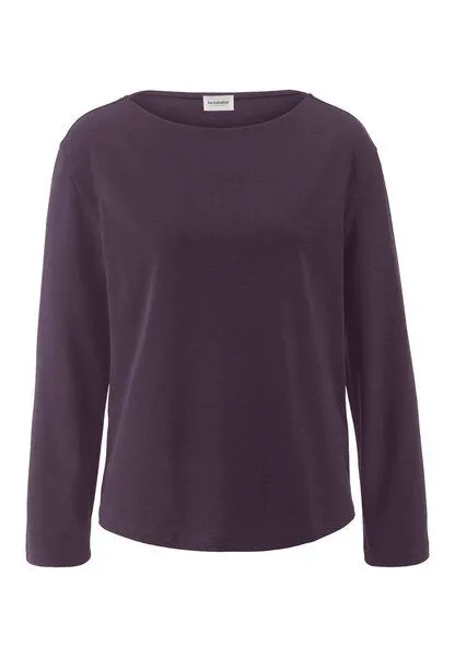 hessnatur hessnatur Heavy Jersey Longsleeve Relaxed aus reiner Bio-Baumwolle, Dunkle traube, – Produktbild 3 von 4