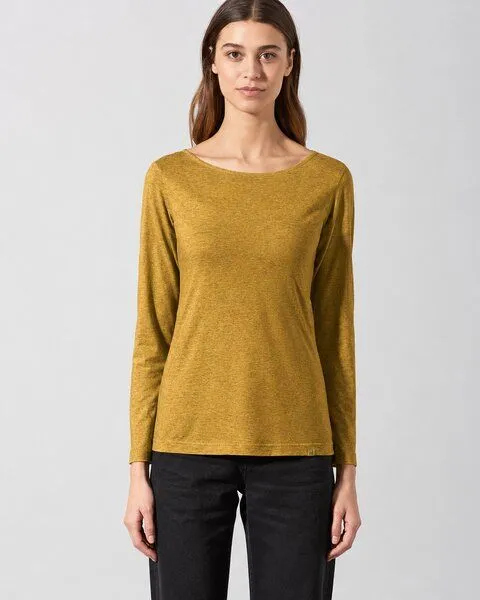 HempAge HempAge Langarmshirt Yakwolle/Hanf/Biobaumwolle, Peanut(gelb), – Produktbild 1 von 4