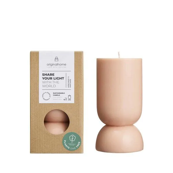 Originalhome Originalhome Nachhaltiges Kerzengeschenk: Handgegossene vegane Designkerze - Organic S,, Rosa (rosa-peach), – Produktbild 1 von 1