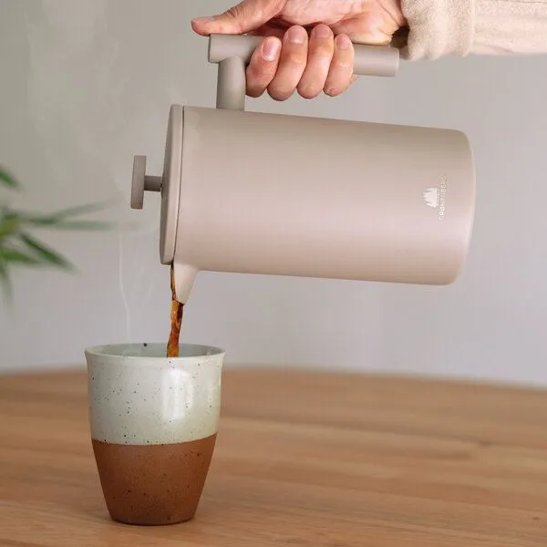 GROENENBERG GROENENBERG Edelstahl French Press bunt 0,6 oder 1 Liter | mit Thermo-Effekt | Inkl. Ersatzfilter, Black, – Produktbild 3 von 4