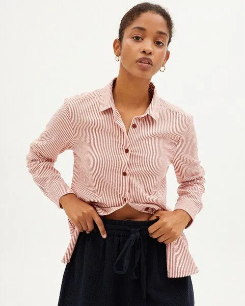 thinking mu thinking mu Mapple Blouse, Rot (red/white), – Produktbild 3 von 4