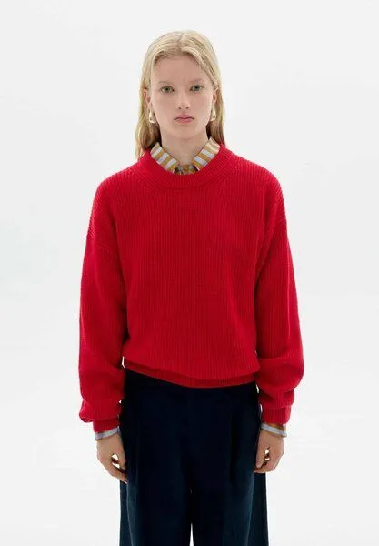 thinking mu thinking mu Carmen Knitted Sweater, Rot (red), – Produktbild 1 von 3