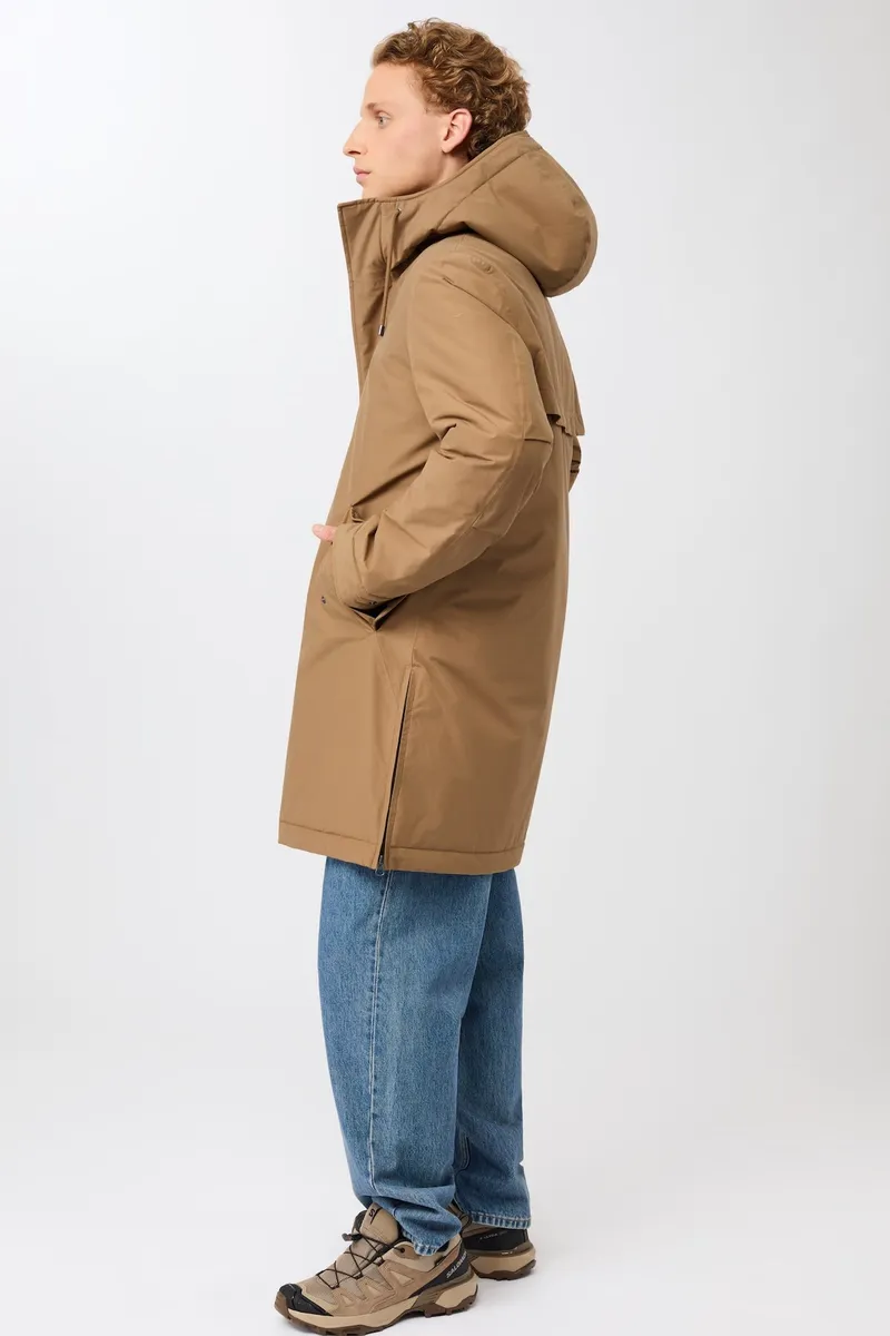 LangerChen LangerChen Herren vegan Langer Wattierter Parka Funktionale Merkmale – Oak, Braun, – Produktbild 2 von 2