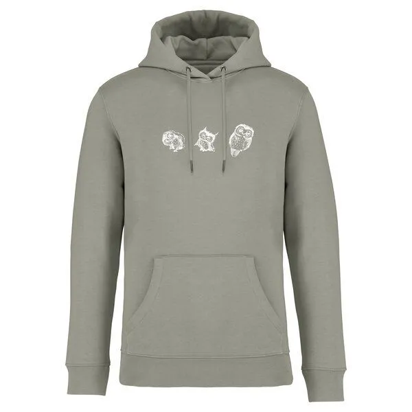 Greenspired Greenspired Basic Bio Unisex Hoody Nr. 4 Three Owls 350g/m² XXS - 3 XL, Mandelgrün, – Produktbild 1 von 1