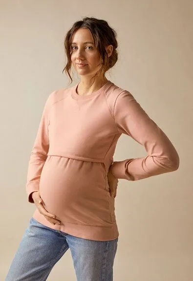 Boob Umstands- und Stillpullover B. warmer Sweatshirt von boob, Papaya, – Produktbild 1 von 4