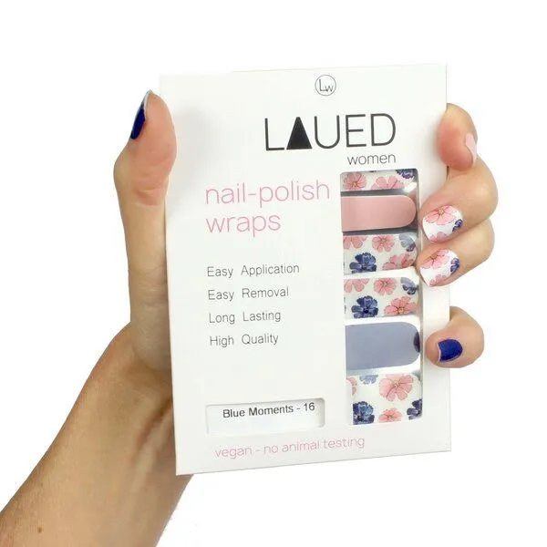Vargu Vargu LAUED vegane Nagelfolien flower mood, Blue moments, – Produktbild 1 von 4