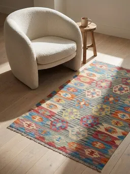 Rugtales Kelim Gashgai „Rugtales“ aus Schurwolle, 100x146 cm – Produktbild 1 von 1