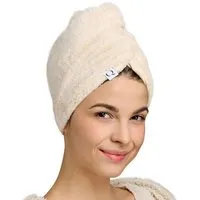 Qupro Qupro Turban-Handtuch vegane Seide - innen ultraglatt, Beige, – Produktbild 1 von 1