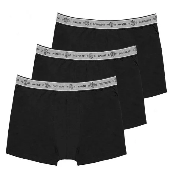 Haasis Bodywear Haasis Bodywear Herren Pants 3er Pack ohne Eingriff, Single Jersey,, Schwarz, – Produktbild 1 von 4