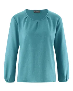 HempAge Hempage Damen vegan Top Mit Langen Ärmeln Regalblau – Produktbild 1 von 1