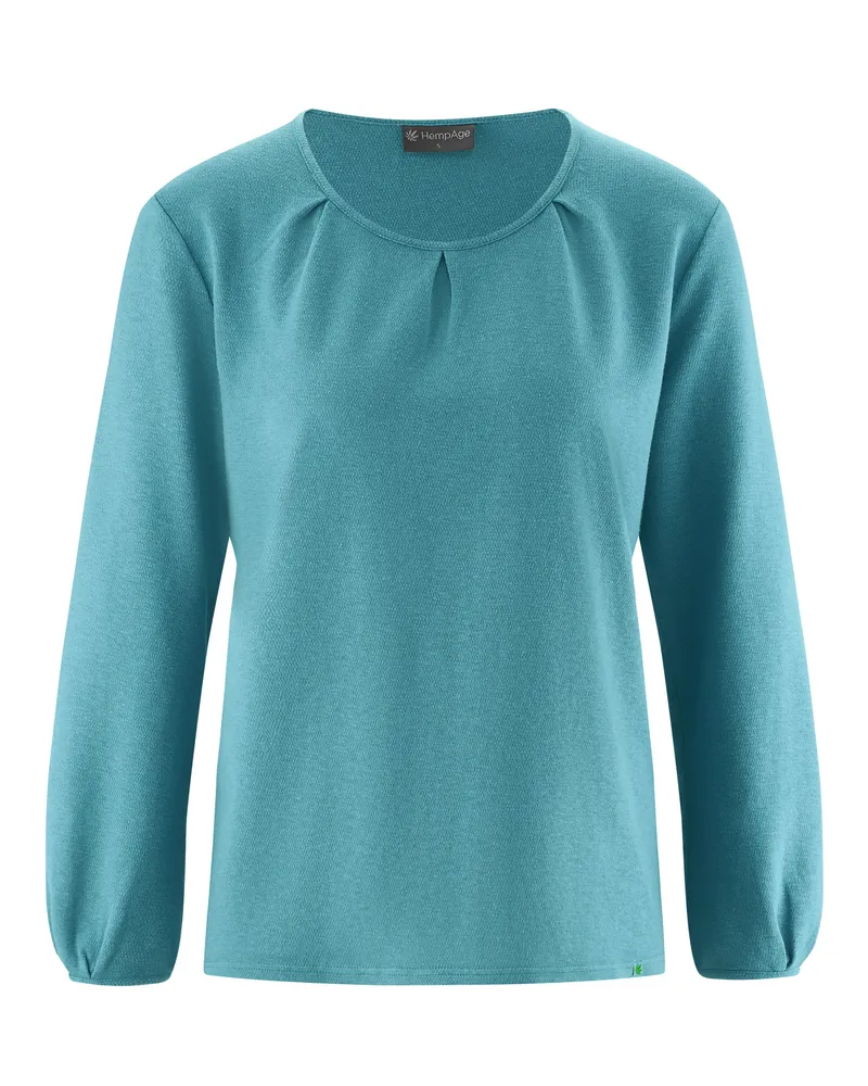 HempAge Hempage Damen vegan Top Mit Langen Ärmeln Regalblau, Blau, – Produktbild 1 von 2