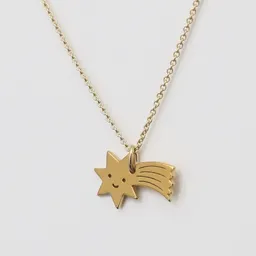 BELLYBIRD Jewellery BELLYBIRD Jewellery Kinderkette - kleine Sternschnuppe, Anhänger/ Silber/ Silber vergoldet – Produktbild 1 von 1
