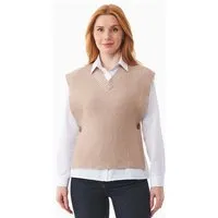 ORGANICATION ORGANICATION Ärmelloser Pullover aus Bio-Baumwolle Mix, Beige melange, – Produktbild 1 von 1