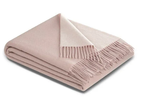 biederlack biederlack Plaid Wohndecke wunderschöne Farben Wolle-Kaschmir-Mix -jetzt in 2 Größen, Rose-ecru, – Produktbild 1 von 4