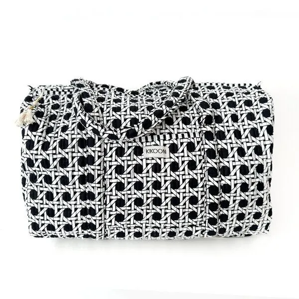 KIKOONI KIKOONI handgefertigte große Baumwolltasche "K. Shopper", Black tree, – Produktbild 1 von 4