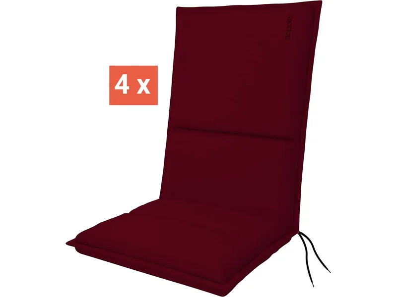 Doppler doppler Auflage "CITY" Midi, 4er-Pack, 110x48x6 cm, Polyester, bordeaux – Produktbild 1 von 1