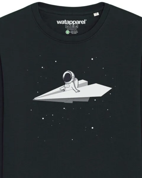 watapparel watapparel Sweatshirt Unisex Fly me to the moon, Black, – Produktbild 3 von 3