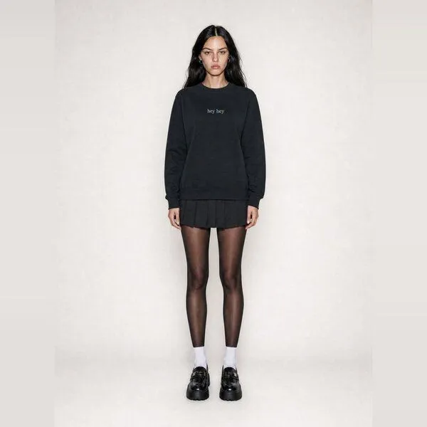 hey hey studios hey hey studios Damen Sweatshirt „Rainbow“ schwarz aus Bio-Baumwolle, Schwarz, – Produktbild 2 von 3