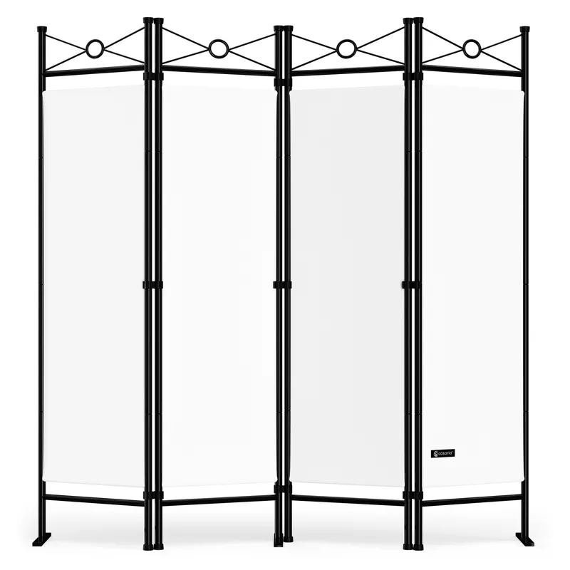 Casaria® Paravent Lucca Weiß 180x163cm, Creme, – Produktbild 1 von 2