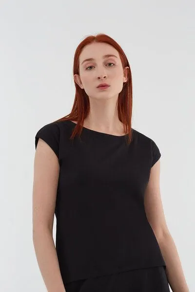 Leela Cotton Leela Cotton Damen Blusen Bio-Baumwolle, Schwarz, – Produktbild 3 von 4