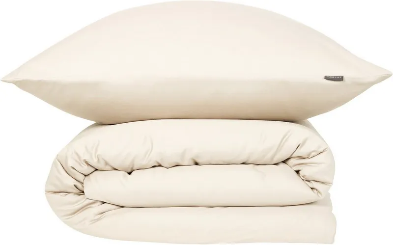 Schiesser Schiesser Bettwäsche Ella seidenmattes Bettwäscheset aus feinstem Baumwollsatin, Satin, 2 teilig, OEKO-TEX® MADE IN GREEN, Beige, – Produktbild 3 von 7