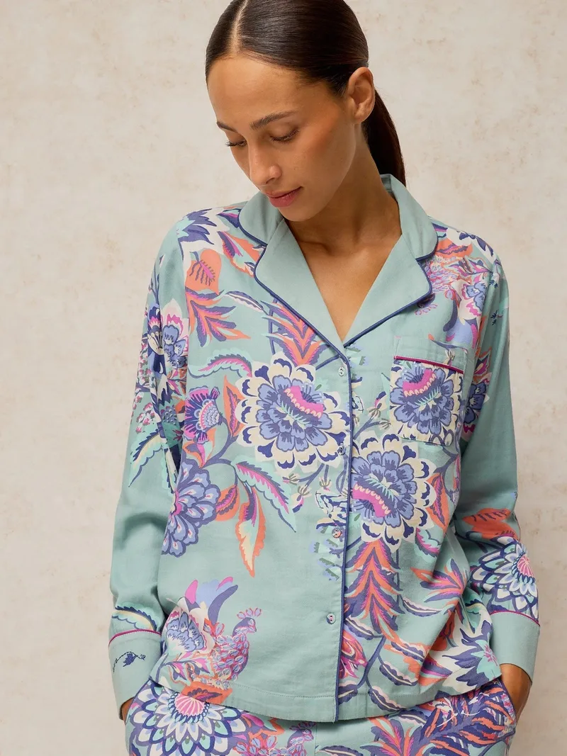 White Stuff White Stuff Pyjamaoberteil Nina, Blau print, – Produktbild 1 von 4