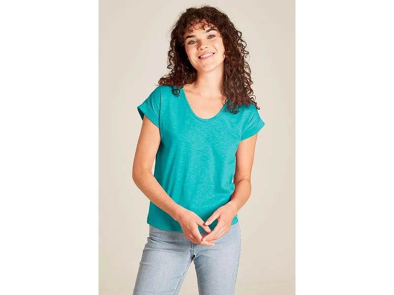 Tranquillo tranquillo Bio-Damen-T-Shirt mit Roll-Up-Ärmel, lake, Gr. S – Produktbild 1 von 1