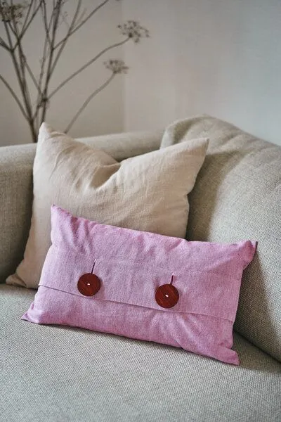 HängemattenGlück HängemattenGlück Sofakissen / Dekokissen aus reiner Bio Baumwolle (Bezug und Füllung) 50x30cm viele Farben, Rose (rosa), – Produktbild 3 von 4