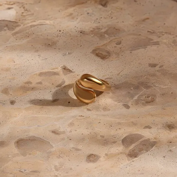 ELEKTROPULLI Größenvariabler Round Ring ca. Ø 18 - 20mm von Elektropulli, Gold, – Produktbild 2 von 4
