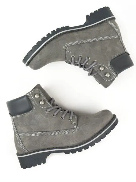 Will's Vegan Shop Will's Vegan Shop Dock-Boots Veganes Wildleder Damen, Grau veganes wildleder, – Produktbild 1 von 3