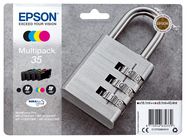 Epson Epson 4er Set Tintenpatronen T3586/ 35 schwarz, cyan, magenta, gelb – Produktbild 1 von 2