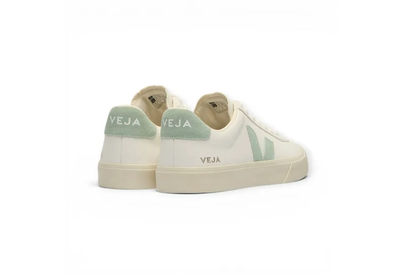 Veja Veja Campo (Leder) weiss/mintgrün Sneaker, Weiß, – Produktbild 3 von 4