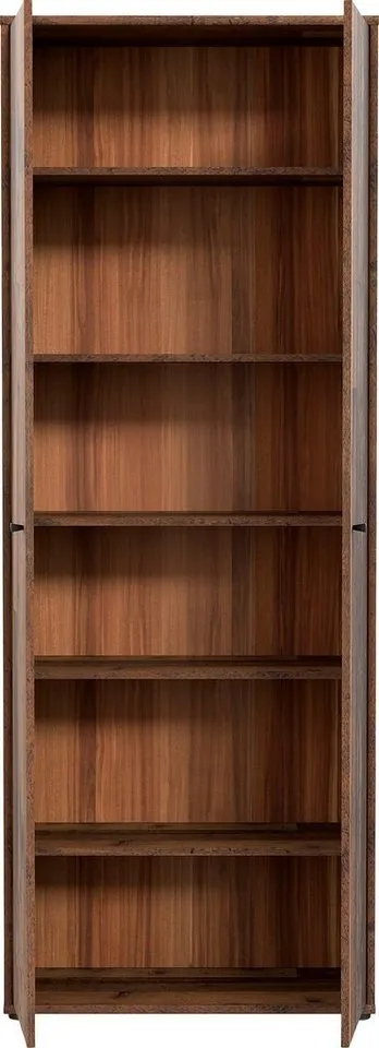 FORTE Schuhschrank Tempra, Mehrzweckschrank, 2 Türen, Einlegeböden, Höhe 197,5 cm Breite 73,7 cm, Braun, – Produktbild 5 von 5