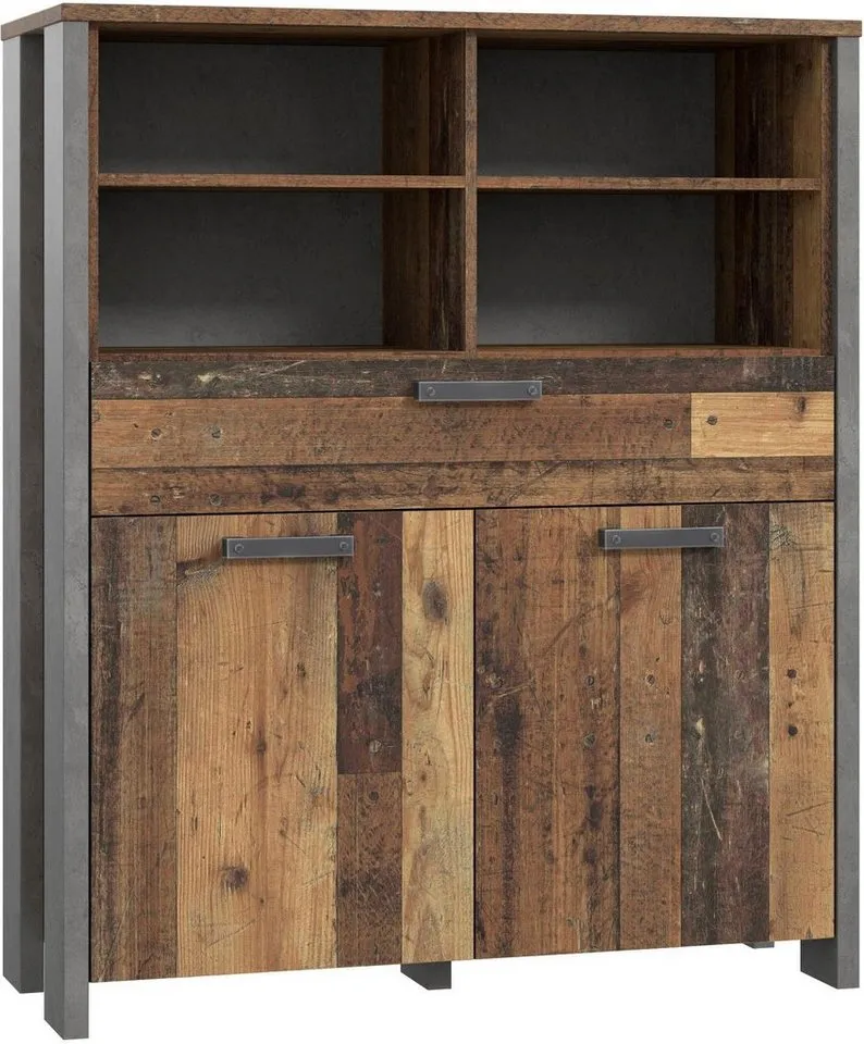FORTE Highboard Clif, Breite 106 cm, Beige, – Produktbild 2 von 5