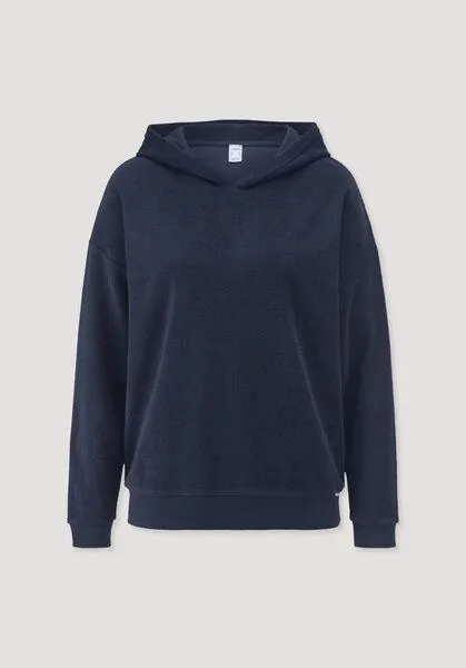 hessnatur hessnatur Frottee Hoodie PURE COTTON aus reiner Bio-Baumwolle, Mitternachtsblau, – Produktbild 3 von 4