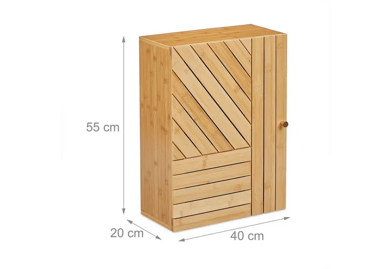 RELAXDAYS RELAXDAYS Hängeschrank Bad Hängeschrank aus Bambus (1-St), Braun, – Produktbild 4 von 5