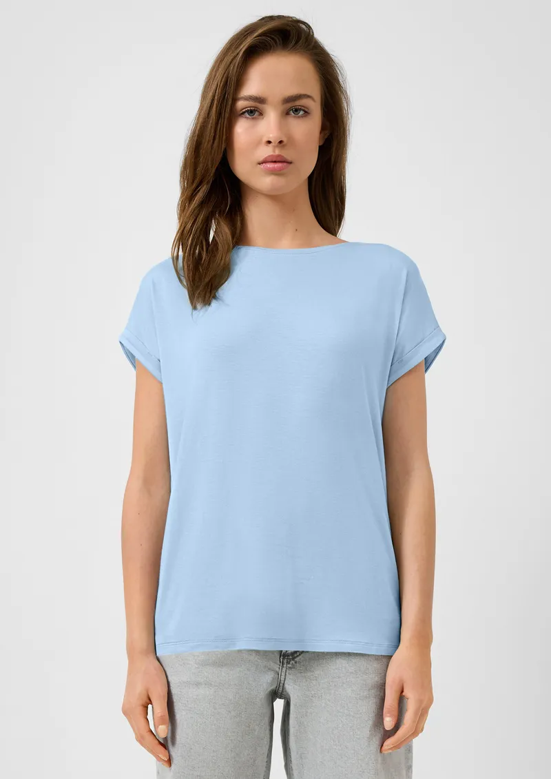 QS QS T-Shirt aus Lyocellmix, Blau, – Produktbild 5 von 6