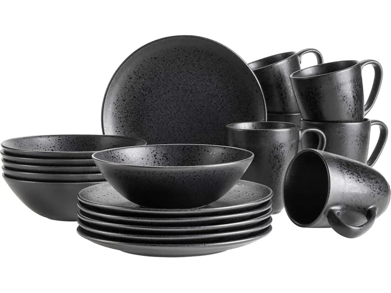Mäser Mäser Frühstücks Set 18-tlg. "Essential" Steinzeug, Schwarz, – Produktbild 1 von 4