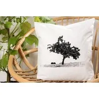 Hirschkind Hirschkind Bio-Kissenbezug 'Apfelbaum' weiß mit schwarzem Druck 40*40 cm – Produktbild 1 von 1