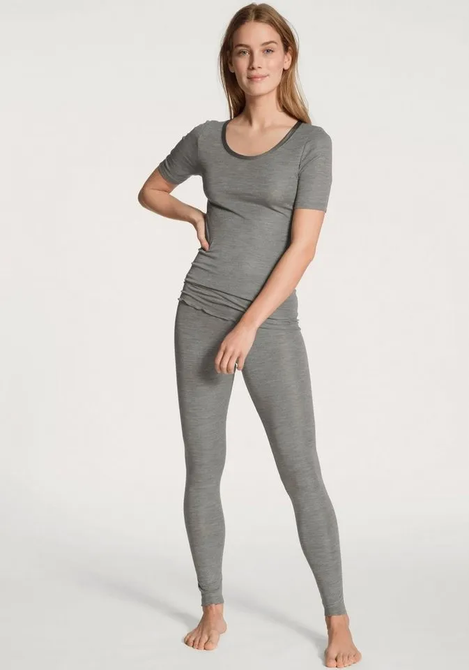 CALIDA CALIDA Leggings True Confidence wärmend, elastisch, Feinripp-Qualität, atmungsaktiv, weich, Grau, – Produktbild 5 von 5