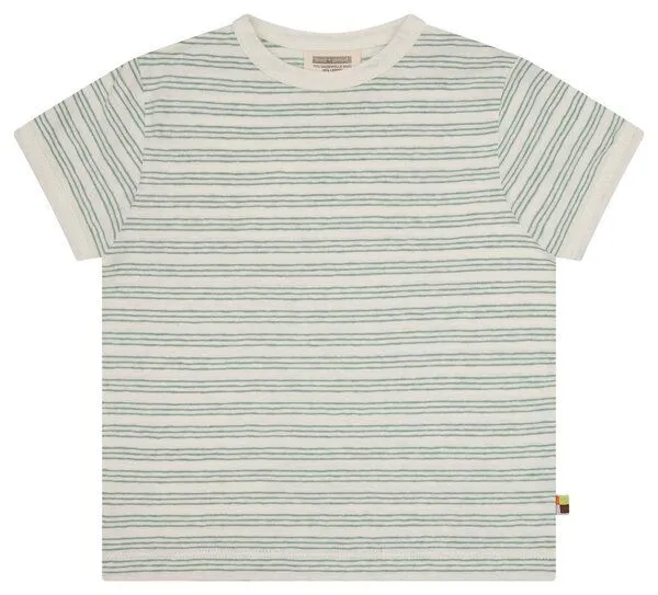 loud + proud loud + proud Babys & Kinder T-Shirt Streifen mit Leinen, GOTS-zertifiziert, Bamboo(grün), – Produktbild 1 von 3